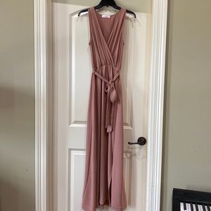 Blush maxi dress.